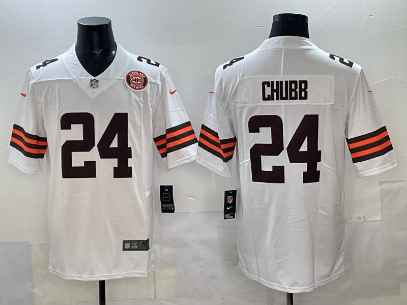 Men 2025 Cleveland Browns #24 Chubb white Nike Limited NFL Jersey 034->nfl hats->Sports Caps